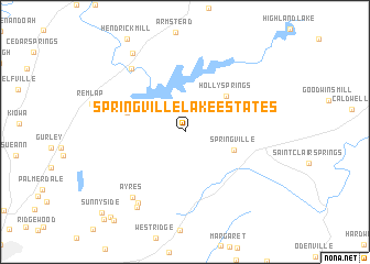 map of Springville Lake Estates