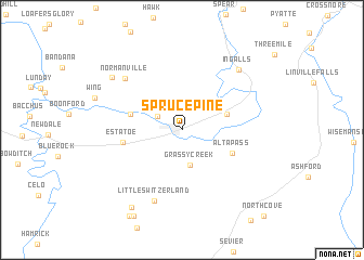 map of Spruce Pine