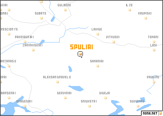 map of Špūliai