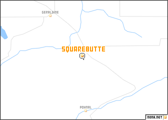 map of Square Butte