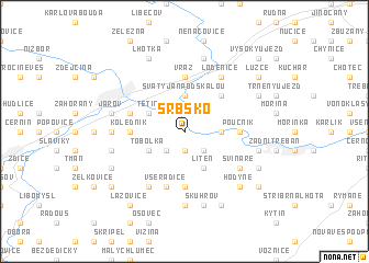 map of Srbsko