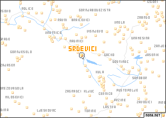 map of Srđevići