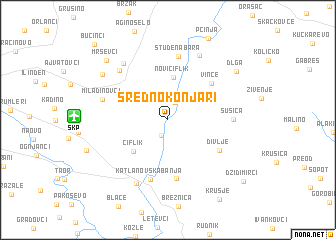 map of Sredno Konjari