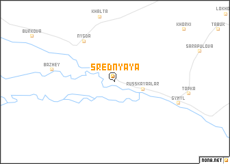map of Srednyaya