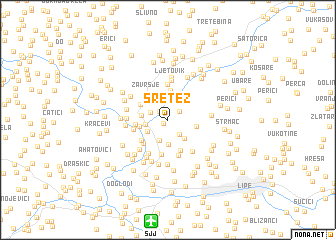 map of Sretež