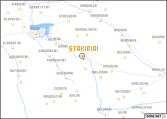 map of Štakiriai