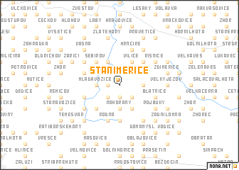 map of Staniměřice