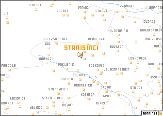 map of Stanišinci