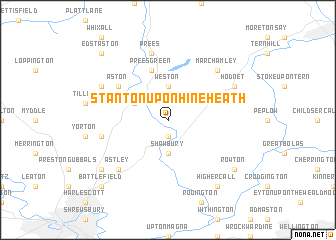 map of Stanton upon Hine Heath