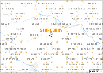 map of Staré Buky