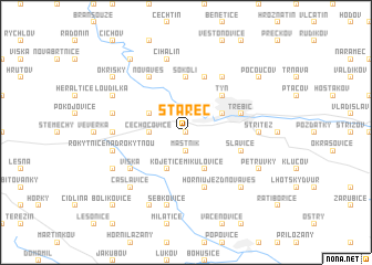 map of Stařeč