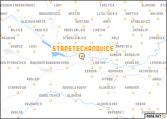 map of Staré Těchanovice