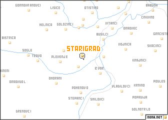 map of Stari Grad