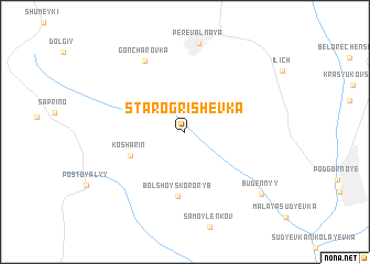 map of Starogrishevka