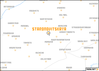 map of Staronovitskaya