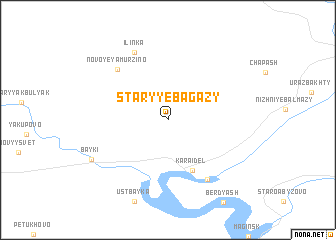 map of Staryye Bagazy