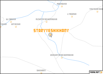 map of Staryye Shikhany