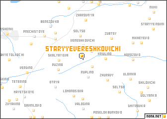 map of Staryye Vereshkovichi