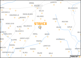 map of Štavica