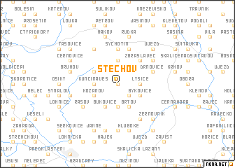 map of Štěchov