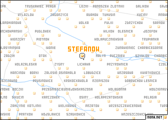 map of Stefanów