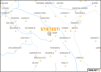 map of Ştieţeşti