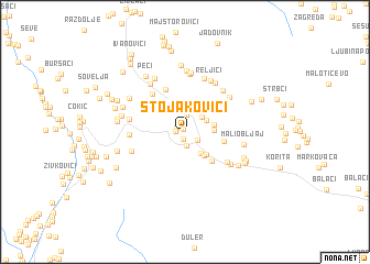 map of Stojakovići