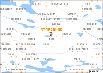 map of Stora Ökna
