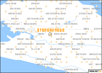 map of Store Avnede