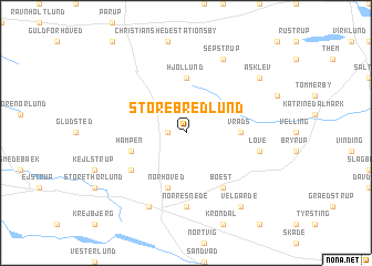 map of Store Bredlund