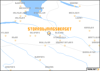 map of Storrödjningsberget