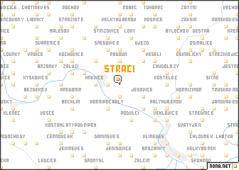 map of Stračí