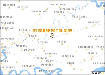 map of Strawberry Plains