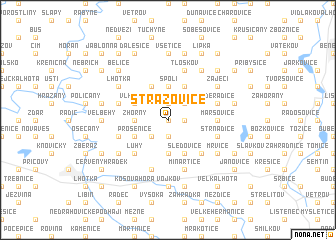 map of Strážovice