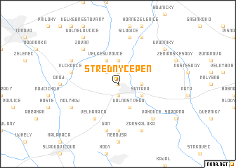 map of Stredný Čepen