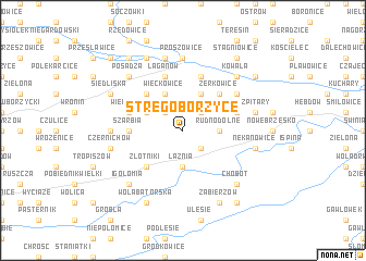 map of Stręgoborzyce