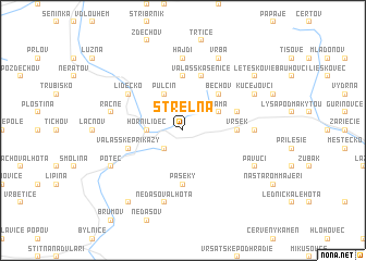 map of Střelná