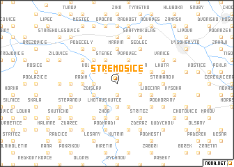 map of Střemošice