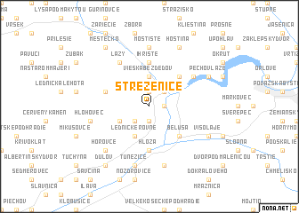 map of Streženice