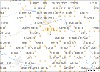 map of Střítež