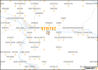 map of Střítež