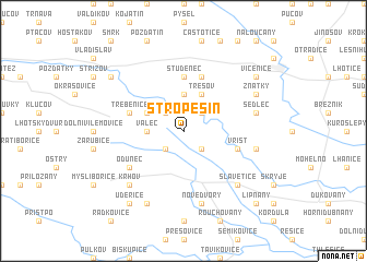 map of Stropešín