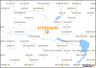 map of Strošiunai