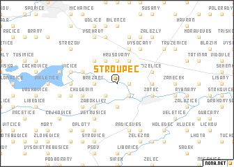 map of Stroupeč