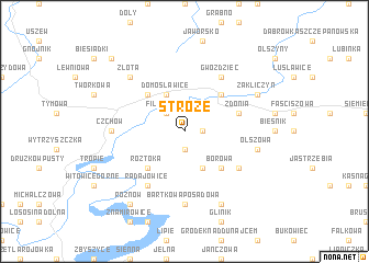 map of Stróże