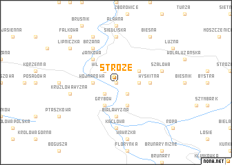 map of Stróże