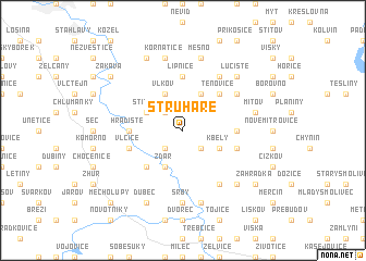 map of Struhaře