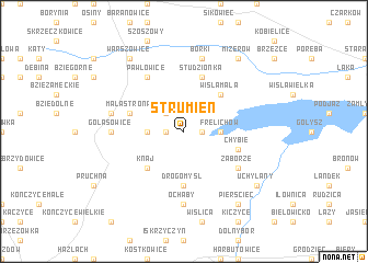 map of Strumień