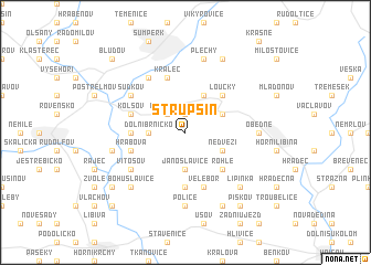 map of Strupšín