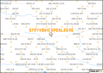map of Strykowice Podleśne